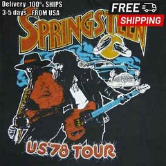 Vintage BRUCE SPRINGSTEEN 1978 Tour Black All Size T-Shirt Gift Fans Music