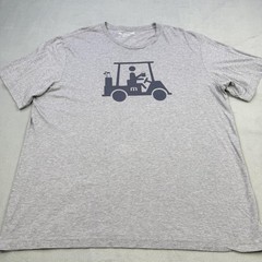 Travis Mathew Shirt Mens 2XL Gray Golf Cart Beer Graphic Tee Funny Pima Cotton
