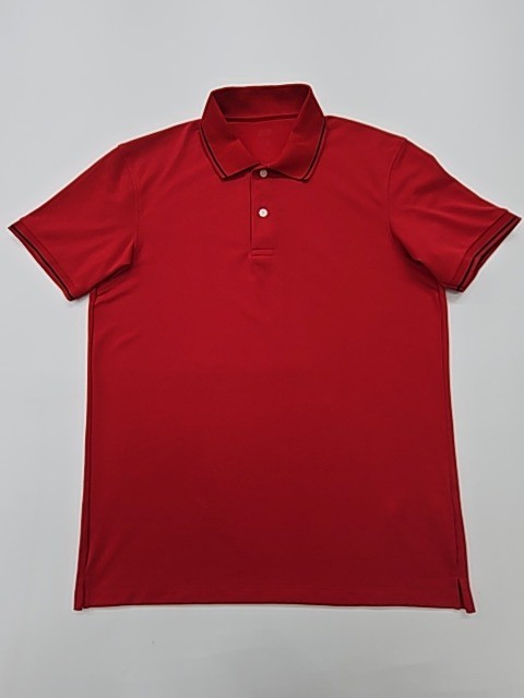 Uniqlo Mens Polo Shirt Red Breathable Pique Regular Fit Size M – Button Up