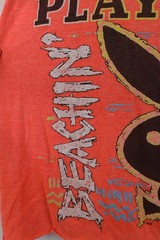 Vintage 80s 90s Playboy Mens Medium Cut Off Beach Volleyball Cropped T-Shirt USA