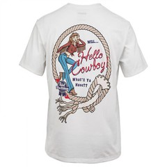 Pabst Blue Ribbon Hello Cowboy! Front and Back Print T-Shirt Red