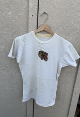 Vintage 60s Native American Chief Head T Shirt School BC USA Made Sz S 50s