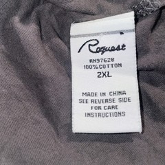 Request T Shirt Mens 2XL Gray Streetwear Y2K Grunge Heartless Wraparound