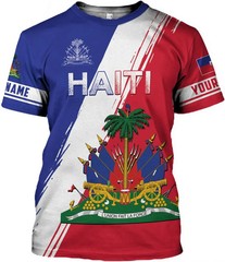 Personalized Haiti Patriotic Shirt , Haiti Flag Jersey Shirt S-5XL