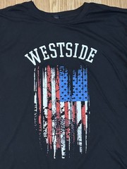 District Made Westside American Flag Graphic Front & Back Black Crew Neck – 4XL