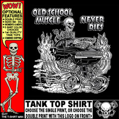1970-74 Hot Rod Muscle Car Outlaw Gasser Drag Race Cartoony Skeleton Tank Top O3