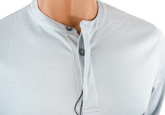 Alfani Mens Henley T-Shirt New L Light Blue Long Sleeve Standard Stretch Solid