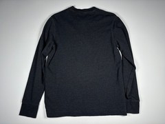 Eddie Bauer Thermal Henley Men M Gray Waffle Knit Outdoor Casual Layer Shirt