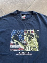 Y2K Top Heavy Statue Of Liberty Skater Grunge USA T-Shirt Mens XL