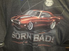 Official GM Charcoal Gray Born Bad Chevy Camaro SS T Shirt Size XXL NEWPORT BLUE