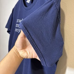Vintage Christian Jesus Shirt L Navy His Betrayal His Blood Priceless Religion