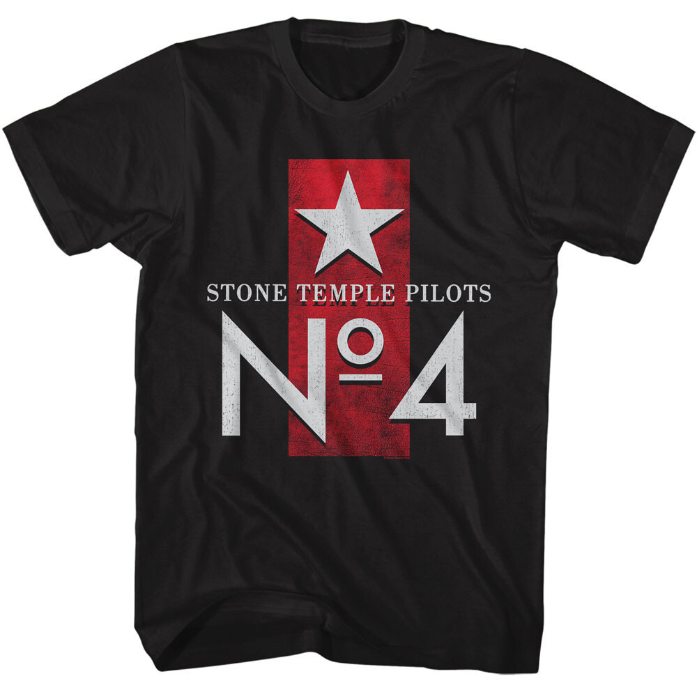 Stone Temple Pilots No 4 Album Logo Men’s T Shirt Rock Band Music Merch