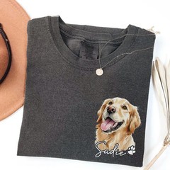 Custom Dog Face Comfort Tee Personalized Pet Portrait T-