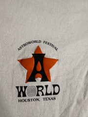 Travis Scott Astroworld Festival 2018 T-Shirt Houston Texas White Cotton M Used
