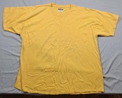 2 PLUMA Heavyweight Cotton Blank T-shirts Canary Yellow Vintage Tagless Size 2XL