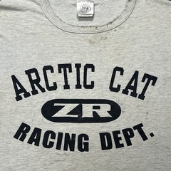 Vintage Arctic Cat Shirt Mens XL Gray ZR Snowmobile Thrashed Smoked Distressed