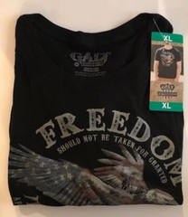 NEW Men’s GALT Freedom Is Not Free Bird USA Graphic Tee T-Shirt Black, Pick Size