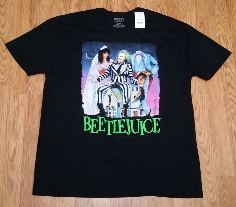 Beetlejuice t-shirt 1988 Movie (XL) Black with Logo of the Front