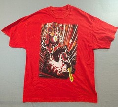 Vintage Red The Flash Graphic T-Shirt, Size XL, Classic Comic Book Design