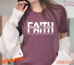 Unisex Faith Hope Love T-Shirt, Men T shirt,Women T shirt Gift ReligionTop