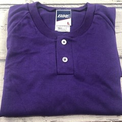 VTG BIKE Athletic Purple T-Shirt SZ L Single Stitch 2 button Shirt Sleeve