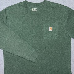 Carhartt Long Sleeve Logo T shirt Men’s Large Loose Fit K231 Green