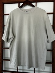 UNIQLO MEN’S AIRISM SHORT-SLEEVE CASUAL T-SHIRT COTTON BLEND BEIGE XL MINT