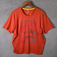 Reebok Shirt Men 2XL Orange Dont Just Stand There Graphic Short Sleeve Athletic