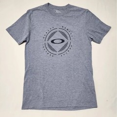 Oakley Men Graphic T-Shirt Gray Heathered Crew Neck Short Sleeve Size Medium