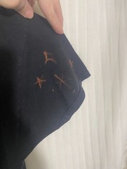 Pharrahisdope Hand Painted Bleach Art Cropped T Shirt Size L Mushrooms Stars Eye