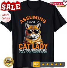 HOT-Assuming I’m Just Cat Lady Orange Cat and Dog Owner T-Shirt