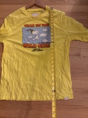 L.L. Bean x Peanuts Shirt Men’s L Yellow Crew Neck Snoopy Wild Side MINT