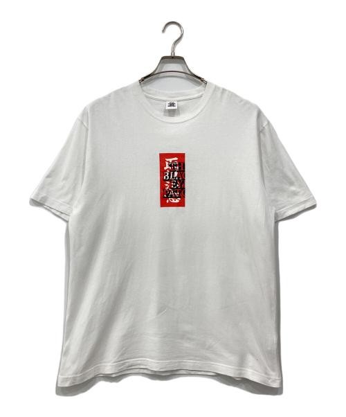 THE BLACK EYE PATCH Handle with care logo T-shirt white