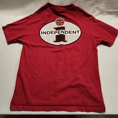 Vintage Independent Shirt Men Large Red Trucks Iron Cross Skater 90s Y2K