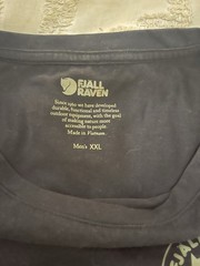 Fjallraven 1960 Logo T Shirt XXL Black Casual Outdoors Cotton Blend Fitted Tee