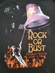 ACDC Rock Or Bust T-Shirt Black Adult Size Large Rock Band Angus Young