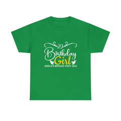Personalised Birthday Girl T-Shirt Custom Name Age Year Birthday Party Gift Top