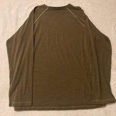 J.Crew Long Sleeve T-Shirt Mens XL Olive Brown Cotton Raglan Contrast Stitch Tee