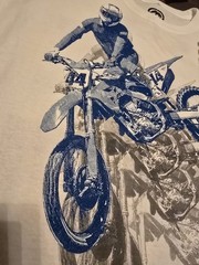 ECKO UNLTD x JT Racing size XL Double Side Graphic T-shirt White/Blue.