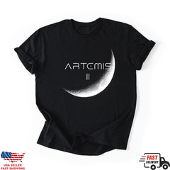 Artemis II Moon Phase NASA Inspired Space T-Shirt S-5XL