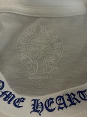 Chrome Hearts Men’s White Pocket T-Shirt Blue Logo Crew Neck Short Sleeve Size S