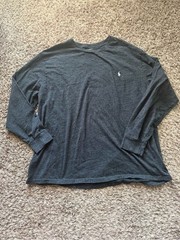 Polo Ralph Lauren Men’s Long Sleeve Crew Neck T-Shirt Dark Grey Heather Size 2XB