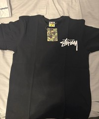 A Bathing Ape BAPE x Stussy Black Graphic Logo Crew Neck Tee Men’s M