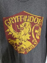 Harry Potter Gryffindor Quidditch Gray Graphic Crew Neck Short Sleeve T-Shirt L