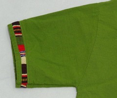 Artisanal Guatemalan Colorful Trim Shirt Green Cotton Mayan Men’s M / Women’s L
