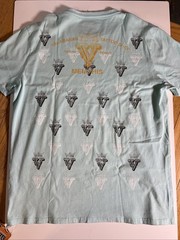 Valabasas Skull Viper Designer T Shirt Men’s Large Oversized Teal. Beaded Rhines
