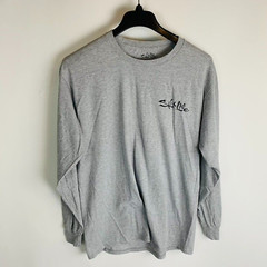 New Salt Life Mens Large T-Shirt Bait & Destroy Graphic Long Sleeve Gray NWT