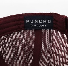 Poncho Outdoors Hat cap Mens Maroon Javelina Patch Trucker Snapback Mesh Fishing