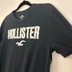 Hollister Mens Graphic T-Shirt Bundle Black Blue Logo Applique Size XS 2 Pack
