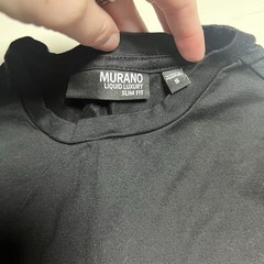 MURANO Liquid Luxury Slim Fit Pink BLACK Color Block T-Shirt Size Small